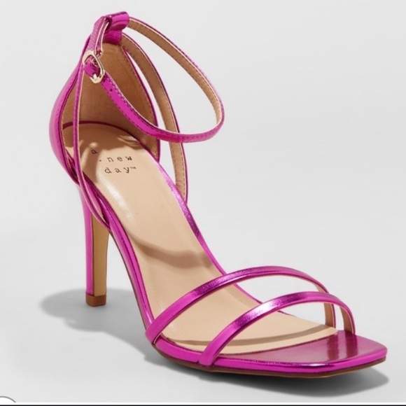 a new day Shoes - A New Day Fuchsia Metallic Heeled Sandals